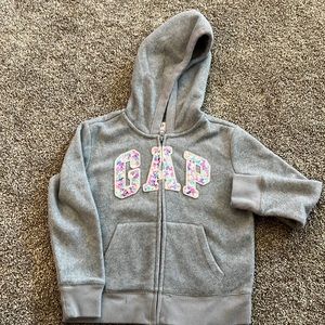 Girls size 6-7 Gap glitter hooded sweatshirt